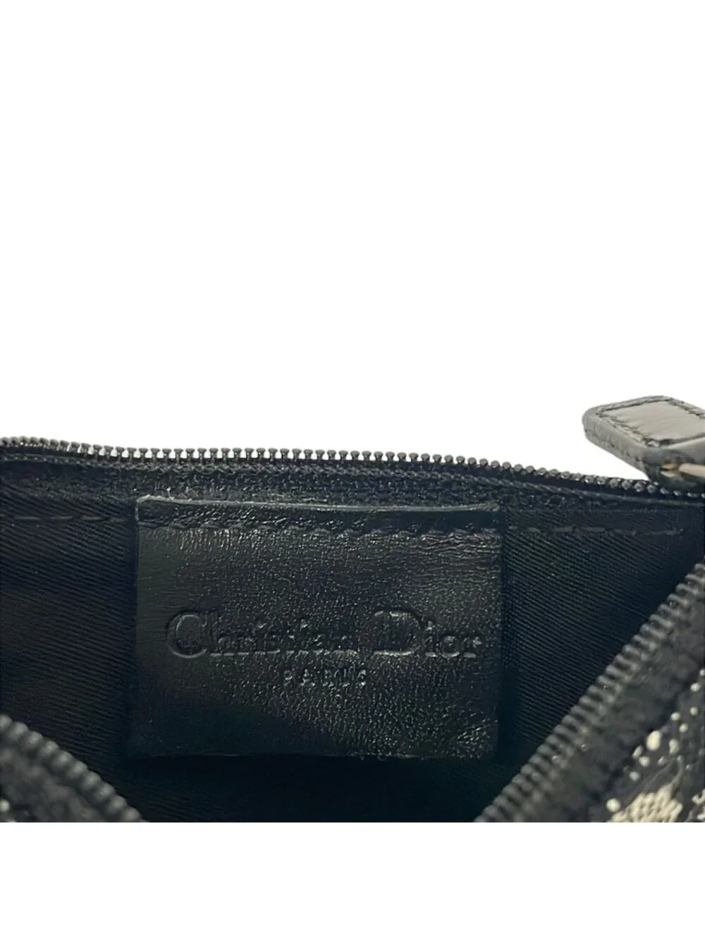 Dior Pouch Logo Glamsaddle Navy Blue Leather